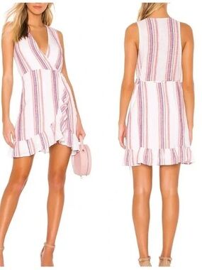 Rails Madison Striped Sleeveless Wrap Mini Dress - Jewel Stripe - Small